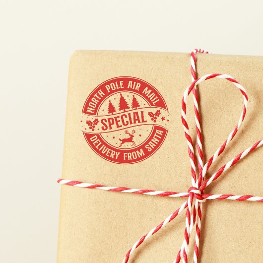 North Pole Air Mail Speciale levering Rubberstempel