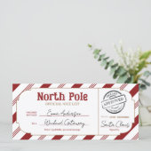 North Pole Christmas Gift Voucher Nice List Ticket (Staand voorkant)