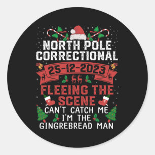North Pole Correctional Op de vlucht voor de plaat Ronde Sticker