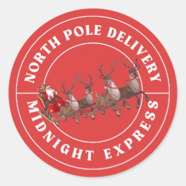 North Pole Delivery Express Stickers met rendieren