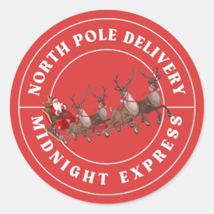North Pole Delivery Express Stickers met rendieren