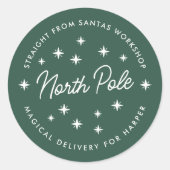 North Pole Delivery Sticker | Christmas Gift Seal (Devant)