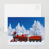 North Pole Express kersttrein Feestdagenkaart (Voorkant / Achterkant)