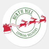 North Pole Express levering Ronde Sticker (Voorkant)