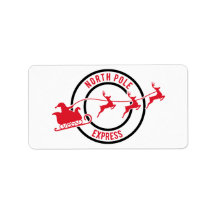 North Pole Express Mail rendieren levering Sticker