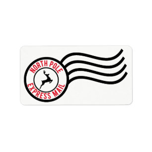 North Pole Express Mail rendieren levering Sticker
