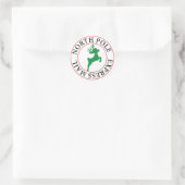 North Pole Express Mail rendieren Ronde Sticker (Tas)