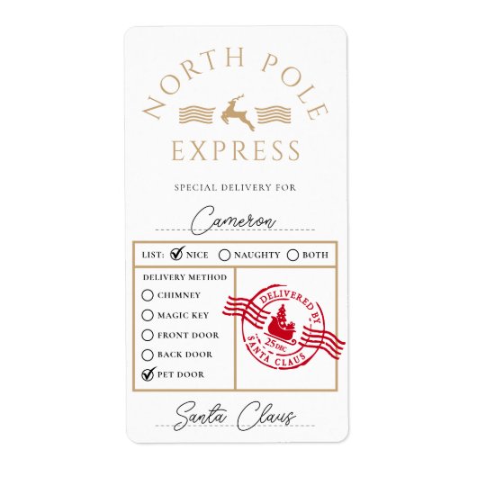 North Pole Express Speciale Leveringsgeschenk Stic Etiket (Voorkant)
