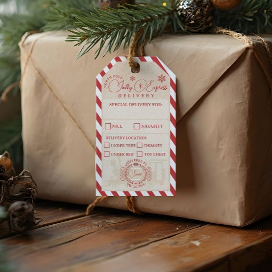 North Pole Express trein bezorgservice pakket Cadeaulabel