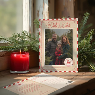 North Pole Express treinkaartje Kerstfoto Feestdagenkaart