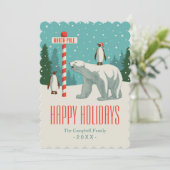 North Pole Holiday Feestdagenkaart (Staand voorkant)