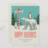North Pole Holiday Feestdagenkaart (Voorkant / Achterkant)