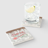 North Pole Hot Chocolade Stenen Onderzetter (Zijkant)