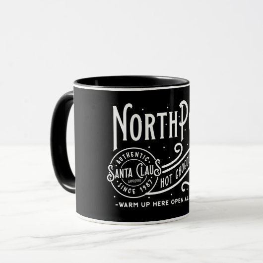 North Pole Hot Chocolate Company/Kerstmis Mok (Voorkant links)