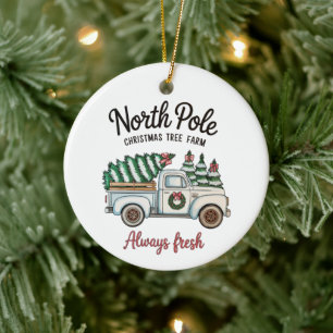 North Pole Kerstboom Boerderij Altijd Verse Truck Keramisch Ornament