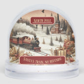 North Pole Magic Christmas Santas Train No Refunds Sneeuwbol (Voorkant)