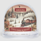 North Pole Magic Christmas Santas Train No Refunds Sneeuwbol (Achterkant)