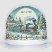 North Pole Magic Christmas Train Winter Wonderland Sneeuwbol (Voorkant)