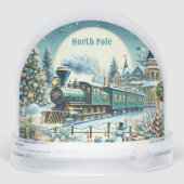 North Pole Magic Christmas Train Winter Wonderland Sneeuwbol (Achterkant)