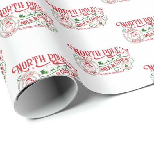 North Pole Milk koekje kerst Cadeaupapier (Rol Hoek)