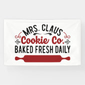 North Pole Mrs Claus koekie Company Kerstmis Spandoek (Horizontaal)