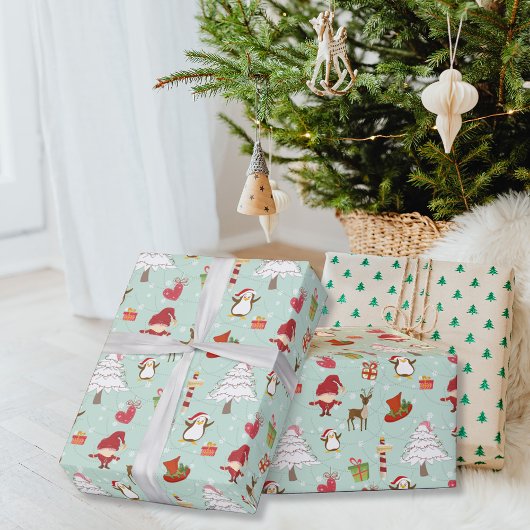 North Pole Penguin Friends Cadeaupapier