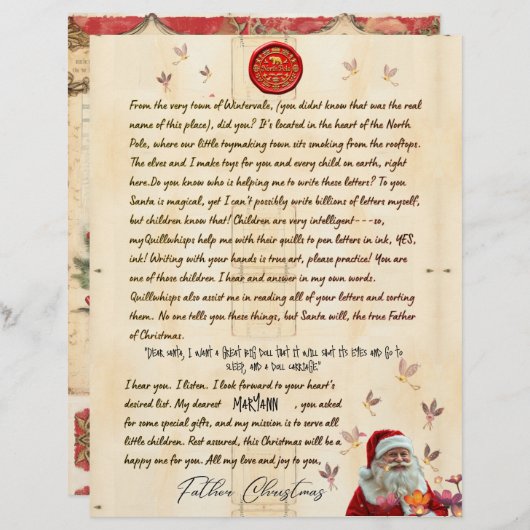 North Pole Personal Christmas Letter From Santa (Voorkant / Achterkant)