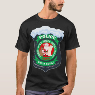 North Pole Police Department Santa Squad Badge T-shirt