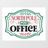 North Pole Post Kantoor Kerstmis Raamsticker (Vel)