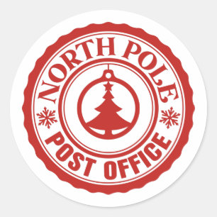 North Pole Post Kantoor Ronde Sticker