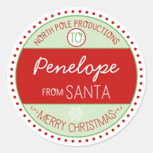 North Pole Productions Kerst sticker Labels