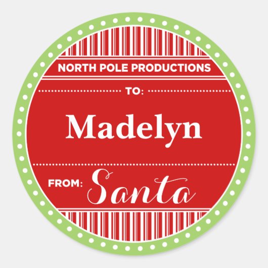 North Pole Productions Kerstmis Ronde Sticker (Voorkant)