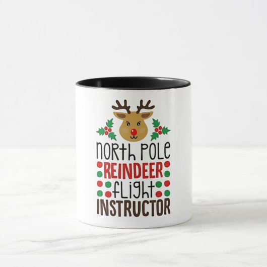North Pole Reindeer Flight Instructor Christmas  Mok (Midden)