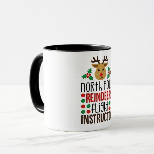 North Pole Reindeer Flight Instructor Christmas  Mok (Voorkant links)
