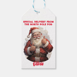 North Pole Special Delivery Customizable Gift Tag  Cadeaulabel