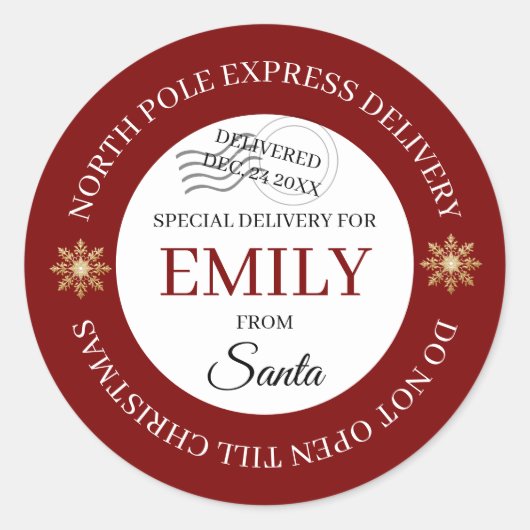 North Pole Special Delivery Stickers (Voorkant)
