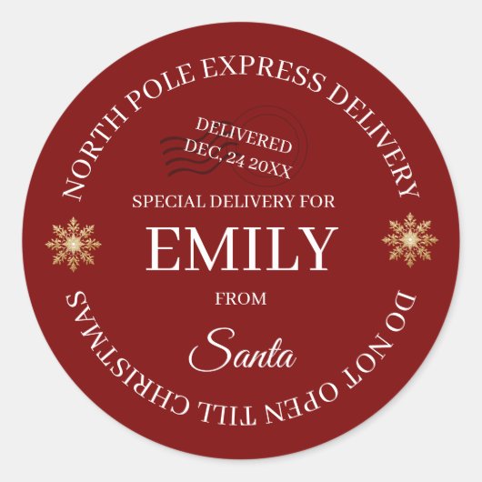 North Pole Special Delivery Stickers (Devant)