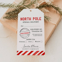 North Pole Special Delivery Tag From Santa Claus