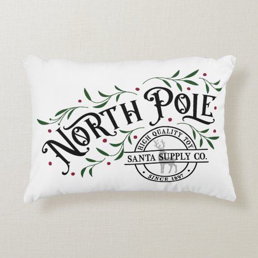 North Pole Supply Co. Accent Kussen (Voorkant)