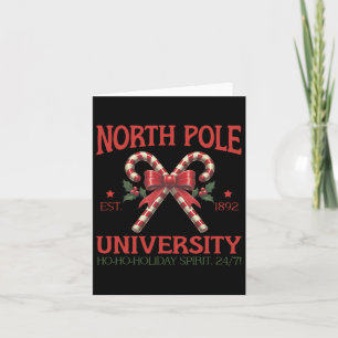 North Pole University Retro Kerstsnoep Cane H Kaart