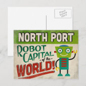 North Port Florida Robot - Funny Briefkaart (Voorkant / Achterkant)