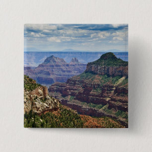 North Rim Gran Canyon - Grand Canyon National Vierkante Button 5,1 Cm