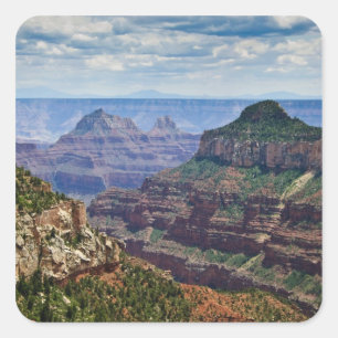 North Rim Gran Canyon - Grand Canyon National Vierkante Sticker