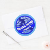 North Shore Hawaii blauw surfer logo stickers (Envelop)