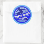 North Shore Hawaii blauw surfer logo stickers (Tas)