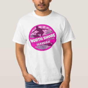 North Shore Hawaii roze surfer logo shirt