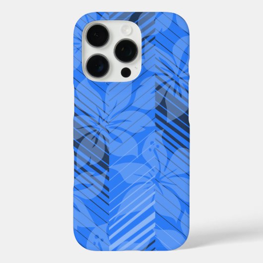 North Shore Hawaiian Hibiscus Stripes Blue Case-Mate iPhone Case (Achterkant)