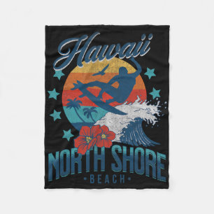 North Shore-strand Hawaii surfen Vintage Hawaiaans Fleece Deken