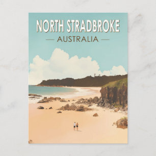 North Stradbroke Island Australië Travel Art Retro Briefkaart