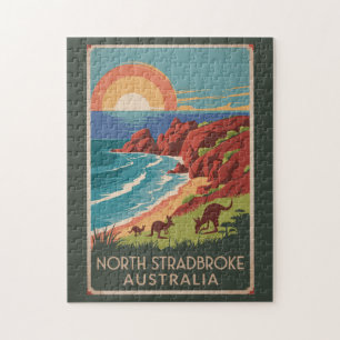 North Stradbroke Island Kangoeroes Illustratie Legpuzzel